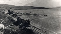 View of Marconi radio transmission station and Tomales Bay, ca. 1914