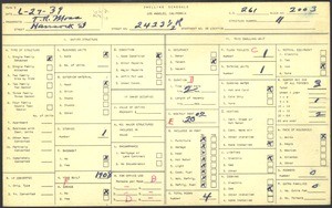 WPA household census for 2423 1/2 HANCOCK ST, Los Angeles