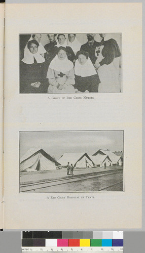 A Group of Red Cross Nurses and A Red Cross Hospital in Tents