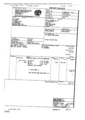 [Invoice from Gallaher International Limited to Tlais Enterprises Ltd regarding 4000 cartons of Sovereign Classic cigarettes]