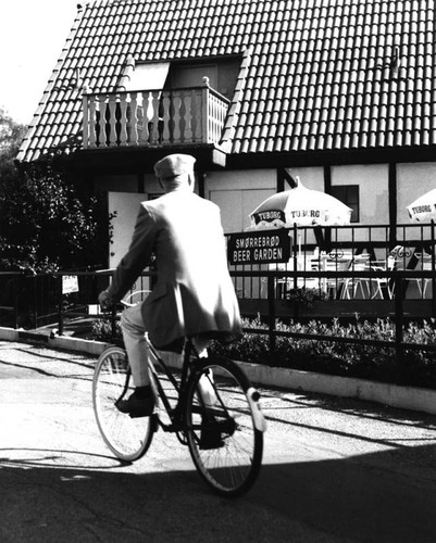 Bicycle rider in Solvang