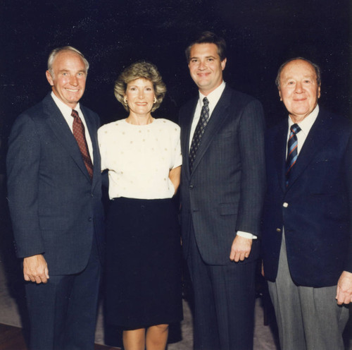 Jan and Bill Baker, President Davenport, Leonard Firestone