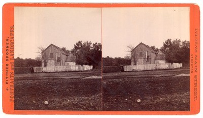 Unidentified Location, Probably in California: (Wood house with fence.)