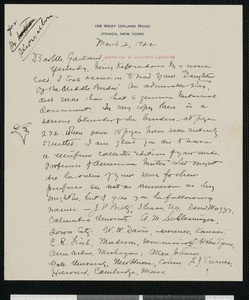 Carl Lotus Becker, letter, 1922-03-02, to Hamlin Garland