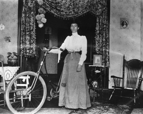 Woman and her bicycle