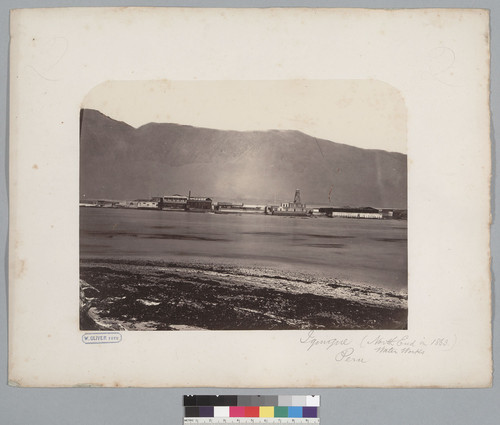 "Iquique, Peru [Chile], (North end in 1863, water works)." [photographic print]
