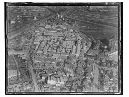 Aerial view of the Los Angeles Pressed Brick Co., Santa Monica plant