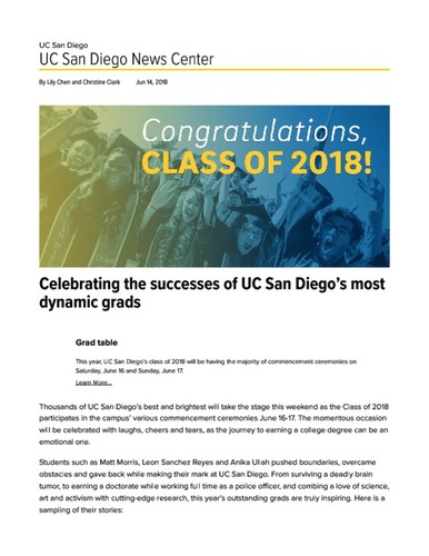 Celebrating the successes of UC San Diego’s most dynamic grads