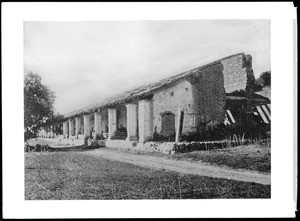 Exterior view of Mission Purisima Concepcion from the east end, ca.1898