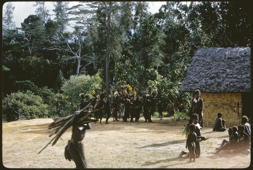 Kwima, people outside a government rest house