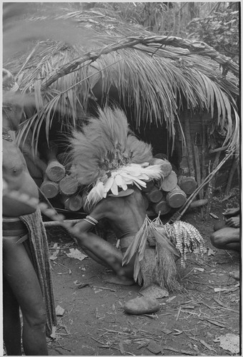 Pig festival, wig ritual: man bespells drums to be loud and pleasing to ancestors