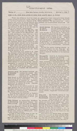 "Nisei in St. Louis Offer Advice to Those Whose Parents Remain in Centers" (10-5-45)