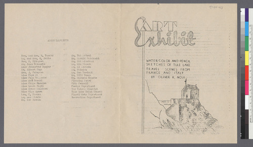 Art Exhibit of Oliver K. Noji invitation (5-14-43)