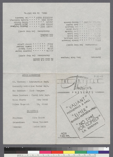 Little Theater Group program (3-15-43)