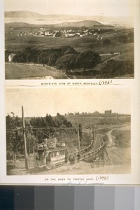 Birds-eye view of North Berkeley (1898). On the road to Trestle Glen (1898), Oakland