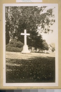 The plot in which Robt. D. Tobin now lies. He was one of the 1st Justice of Peace in San Francisco and for years was the Secretary of the Hibernia Bank. From 1880 to 1900 he was a Police Commissioner of this city. He died on Sept. 18th 1906. Holy Cross Cemetery