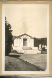 The tomb of Mike H. de Young in Holy Cross Cemetery. M.H. de Young with his brother Chas. de Young