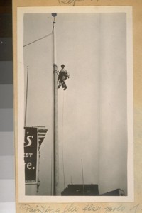 Painting the flag pole of the S.U.B.&T.; Co., Sept. 1916