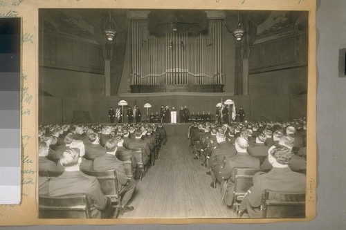 Dec. 31/30 at the Civic Center Auditorium, Mayor Jas. Rolph Jr., Farewell address to the S.F. [San Francisco] Police &