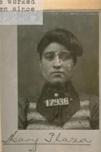 Mary Plaza: An old time pickpocket from the Italian Quarters. Was arrested a number of times but her victims would never prosecute her. The last time she was arrested she picked the pocket of Frank Godence and when she found out that he was determined to prosecute she jumped her bail in Dec. 1905 and that was the last seen of her in the west
