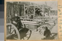 Fireman Dietz and the Fire Engine that came around the Horn in a Ship, 1858, and used in the Town of Solano, Solano Co., Calif