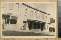 August 9/28. The Angelo Hatch built in 1852 on the Main St. of Angels Camp, Calaveras Co. Calif. In the lobby of this hotel Bret Harte reciled [sic] the Jumping Frog. In earlier years Mr. and Mrs. Atto Dollins ran this hotel