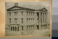 The old Post Office & Custom House just after it was finished in the early fifties. N.W. cor. Battery & Washington Sts. Finished in 1854