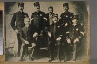 L to R: Standing, O'Meara - Wright - Photographer Geo. Kelly - Goughman. Seated: Brunbridge, Norman, and Fitzhenry, 1900