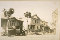 This building was built for the College of the Pacific on a girl's school in 1853, it is opposite the old Palaza [sic] on Main St. near Lexington St. in the town of Santa Clara. Mar. 1929