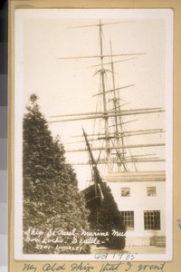 My old ship that I went around Cape Horn in the earley [sic] 80s. Oct. 1935. Ship St. Paul - Marine Museum, Gov. Lock's - Seattle - 2701 Lindsley