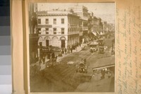 North-West cor. Calif. & Montgomery Sts. Wells Fargo and Co. were in this Building in 1876. The San Francisco Savings Union Bank was also here in 1907 after the fire. This Building was built by Chinese and the stores came from China about 1852