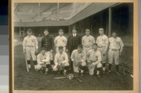 Top Row, left to right: Chas. Olsen, Thos. McAllister, Sergt. of Police Grover Coats, Lieut. of Police J.J. Casey, Chas. Flanagan, Mr. Moriarty, Mr. Lazzari, not a Police Officer. Lower Row, left to right: Mr. Powell, not a Police Officer, Sergt. Emmet Moore, David Williams, Chas. Iredale. Nov. 29/22