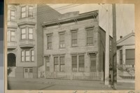 The center building is the last of the old Pioneer Woolen Mills. Built in 1860 at 812-814 North Point St. between Hyde and Larkin Sts. on the north side of the St. Taken Nov. 29/24