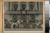 Grand Stand in front of the City Hall on the Polk St. side. Sept. 10/23. N.S.G. [Native Sone of the Golden] West Parade