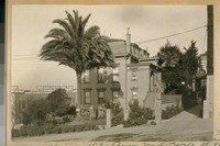 The old home of E. W. Burr, north side of Filbert St. between Polk and Van Ness Ave. Built in 1860. Mr. Barr was the Pres. of the old Clay St. Bank in 1874, South Side of Clay between Montgomery and Kearney [Kearny] Sts