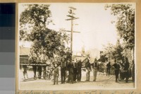The Old Columbia Fire Dept. This Engine is the oldest Fire Engine on the Pacific Coast--so they claim at Columbia. It is still in service at Columbia. This engine in the early days was the property of the Manhattan Volunteers of San Francisco Calif. Photo taken in 1900