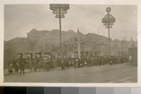 P.P.I. Ex. [Panama-Pacific International Exposition] 1915. [Crowds of people outside of fair.]