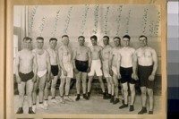 Geo B. Barren, J. Reilly, J. Coughlan, Pat Coyevn, R. Puccinelli, J. O'Brien, W. Madison, Sam Slauich, W.Webb, A. Diemo, S.F.P.D. [San Francisco Police Department] 1924