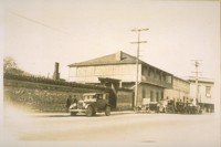 The old adobe home of Don Malera [Molera?]. Built in 1836 at this cor. Alvarada [Alvarado] & [Munras?] Sts. The old Monterey Plaza was opposite this home. Back of the adobe fence was the old bull ring & pens. His grandson still lives in Monterey. Photo taken Feb. 23/29. This house was built by J.B.R. Cooper