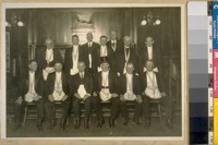 L. to R.: Back Row - John Colen - H. Gaylord - Sam Higgins - R.E. Rakestraw - [?] Bell - John Standley - W.S. Neil. Next Row: A. DeGuire - John Alper - Chief Black of San Jose, Lance Williams