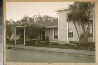 Presidio of San Francisco Comandante's Headquarters, A.D. 1776 - Officer's Quarters, under Spanish-Mexican & American rule and the oldest adobe house in San Francisco, showing the east end of building