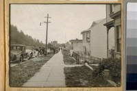 Buena Vista Ave. East from Congress St. (This is South of Buena Vista Park), April 4, 1921. Det. Tim Bailey standing at the edge of sidewalk