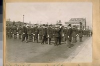 L. to R.: Capt. Lemon - Capt. Gleeson - Commissioner Jesse B. Cook - Andrew J. Mahoney - Capt. Wall, Com. - Theo. J. Roche - Capt. Mooney - Chief D.J. O'Brien & Mayor Jas. Rolph, Jr. Oct. 27/28