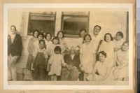 Aug. 15/31. Mr. P. Vaca in the center age 92 years - he was the original owner of Vaca Valley under a Mexican Grant, with his daughter, his grand, great-grand & great-great grand children, he now lives at Davis, Yolo Co