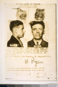 This is the first criminal photo ever transmitted by the Teleghograph [sic]. This demostration [sic] was made by the Pacific Telegraph & Telephone Co. of San Francisco on April 3/25 in the presence of Chief of Police D.J. O'Brien, Capt. D. Matheson, Capt. W.J. Quinn, and District Manager T.F. Delury of the Pacific, Telegraph & Telephone Co