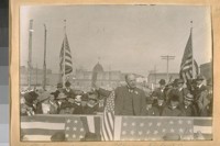 Photo the same Mayor Rolph Jr. [speaking at groundbreaking for the new City Hall.]