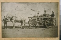 5-Engine. West side of Stockton between Pacific and Broadway 1870. Engineer Hughey Cobain on the rear