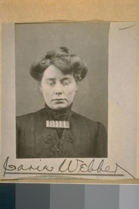 Carrie Weber, #18111, another of the old tenderloin district pickpockets. She worked the same as the other pickpockets of San Francisco; her victims were all married men. She left about the time of our fire in 1906