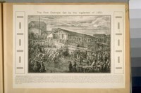 The First Example set by the Vigilantes of 1851. (Lithograph by Justh, Quirot and Company)