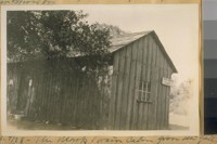 August 9/28. The Mark Twain Cabin from the gate. Halfway off the highway between Sonora, Tuolumne Co. and Angels Camp, Calaveras Co. Calif